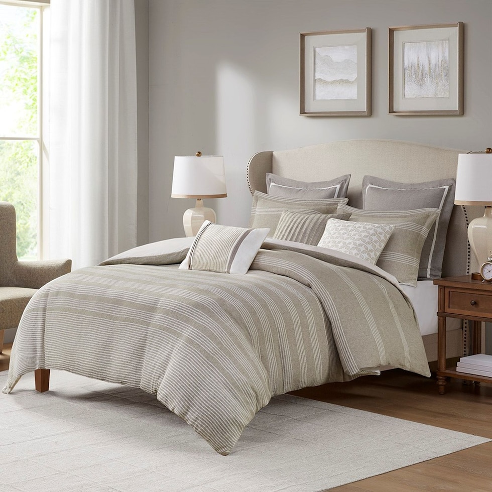 rico light brown full queen bedding set   