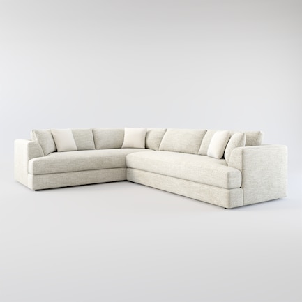 Ridley Foam Comfort 2-Piece Sectional with Right-Facing Sofa - M Ivory
