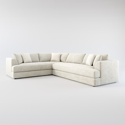 Ridley Hybrid Comfort 2-Piece Sectional with Right-Facing Sofa - M Ivory