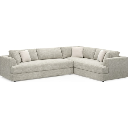 Ridley Foam Comfort 2-Piece Sectional with Left-Facing Sofa - M Ivory