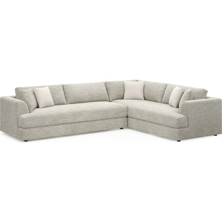 Ridley Hybrid Comfort 2-Piece Sectional with Left-Facing Sofa - M Ivory