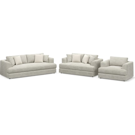 Ridley Foam Comfort Sofa, Loveseat, and Chair Set - M Ivory