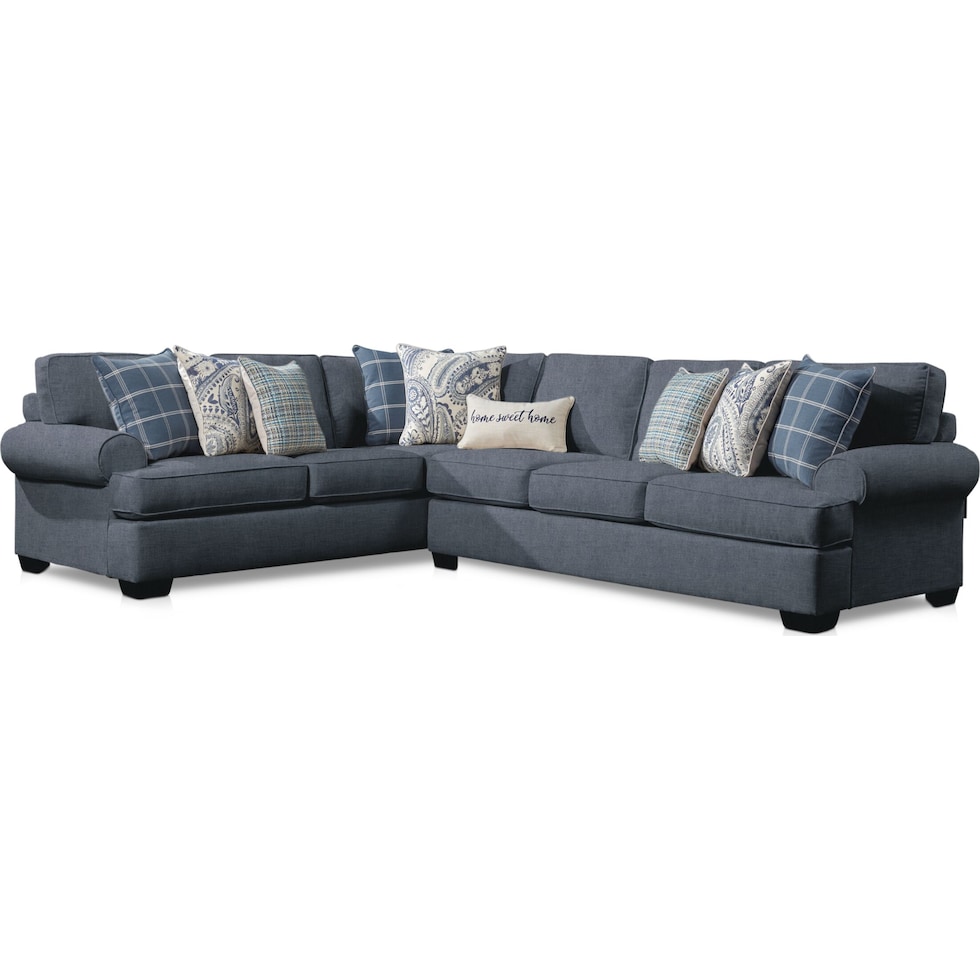 riley blue  pc sectional   