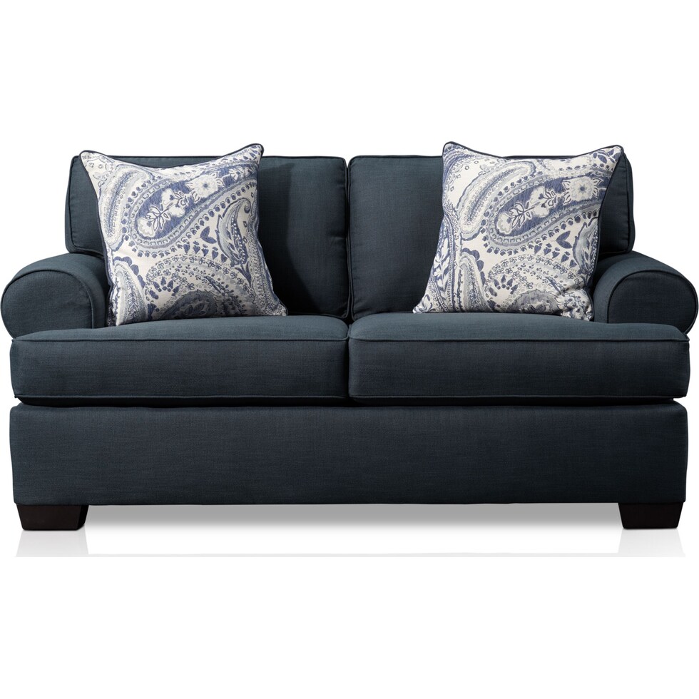 riley blue loveseat   