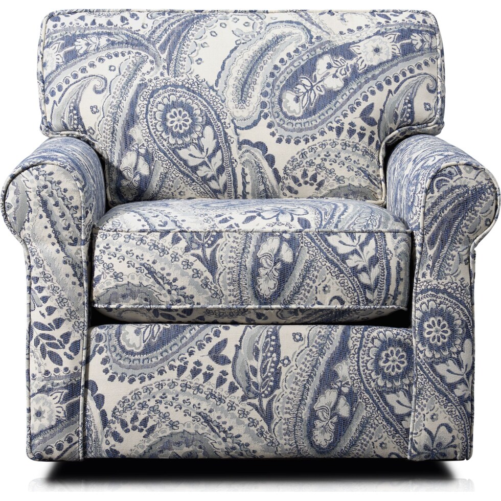 riley blue swivel chair   