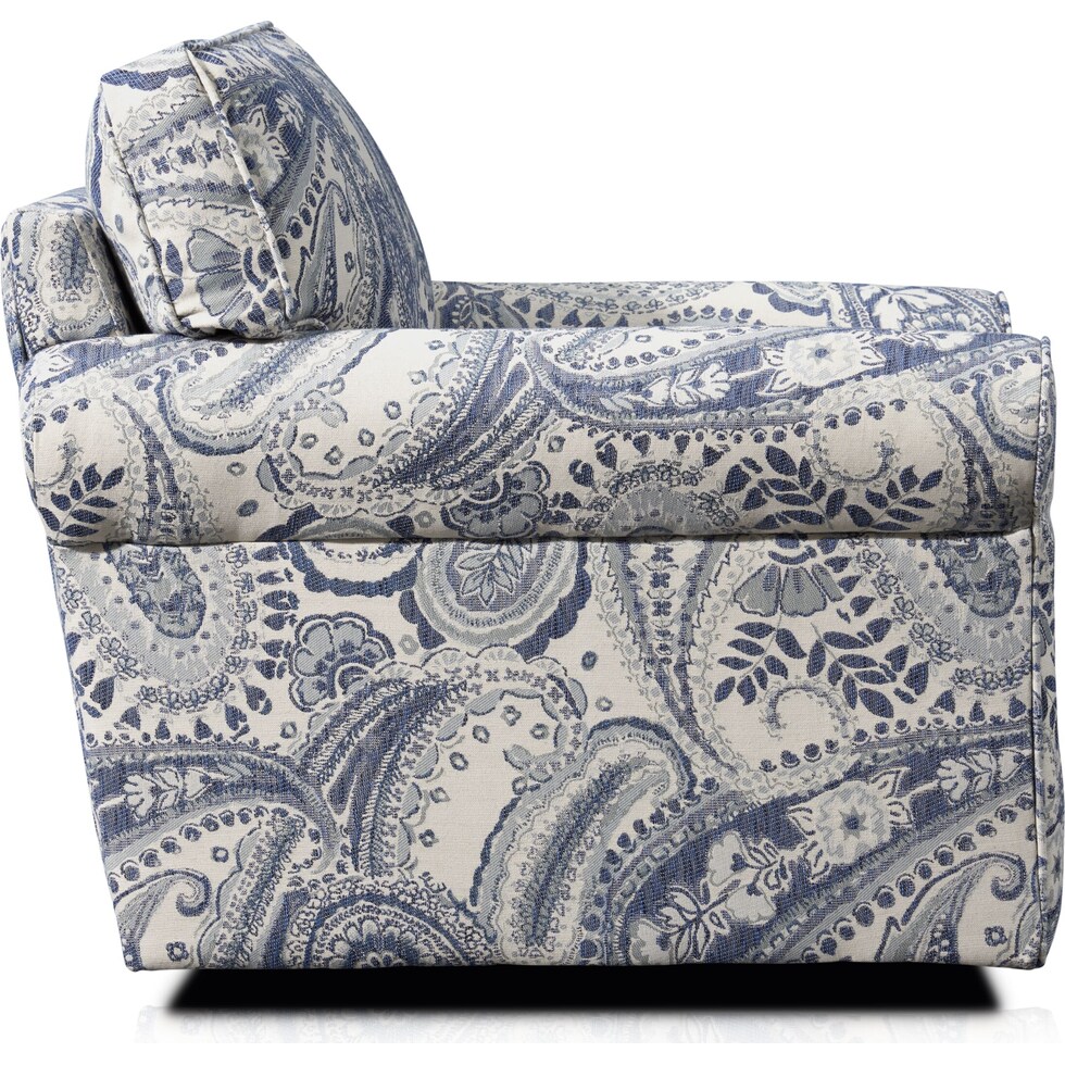 riley blue swivel chair   