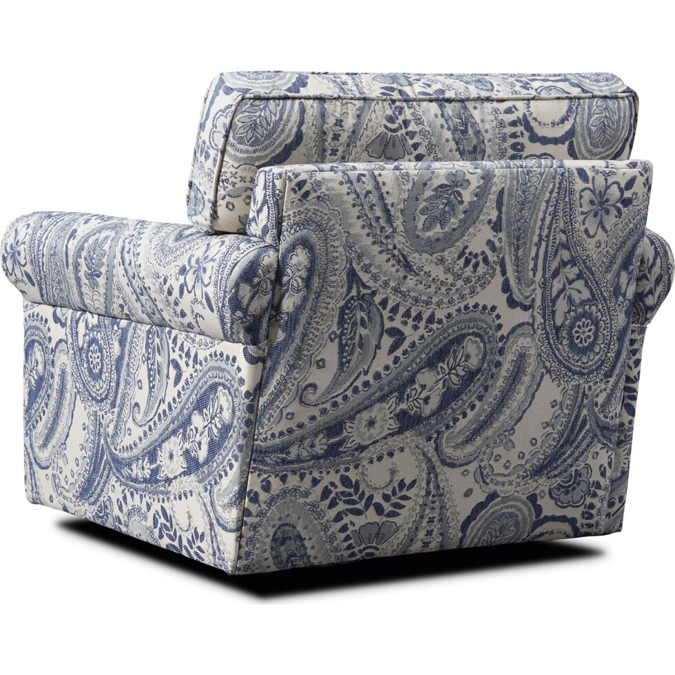 riley blue swivel chair   