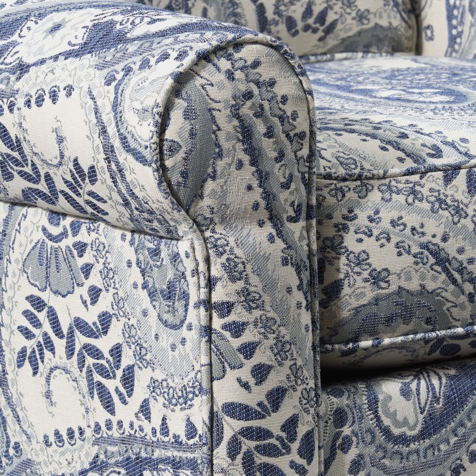 riley blue swivel chair   