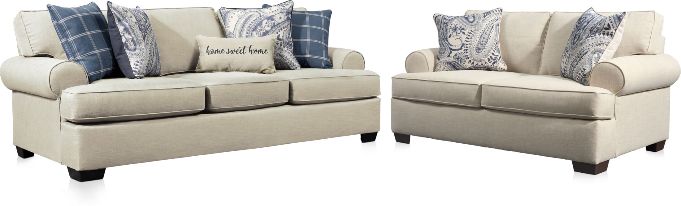 Riley Sofa and Loveseat Set Linen American Signature Furniture