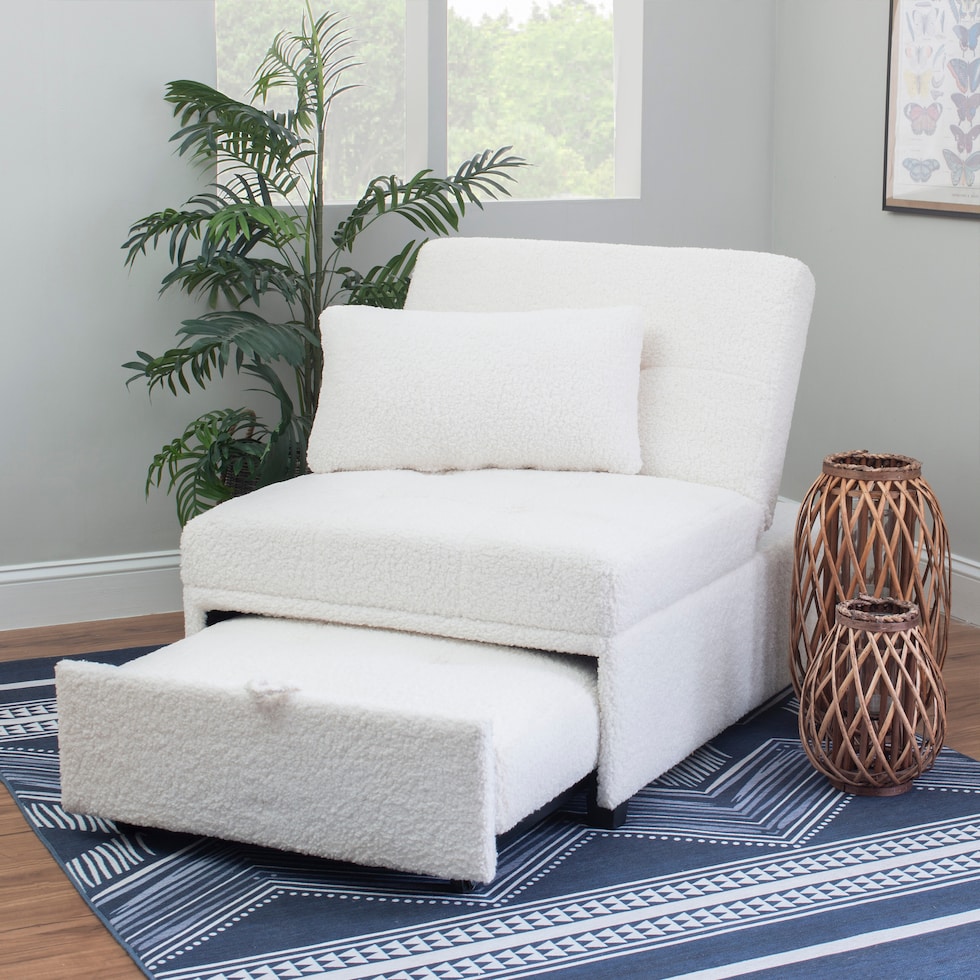 riley off white convertible chair   