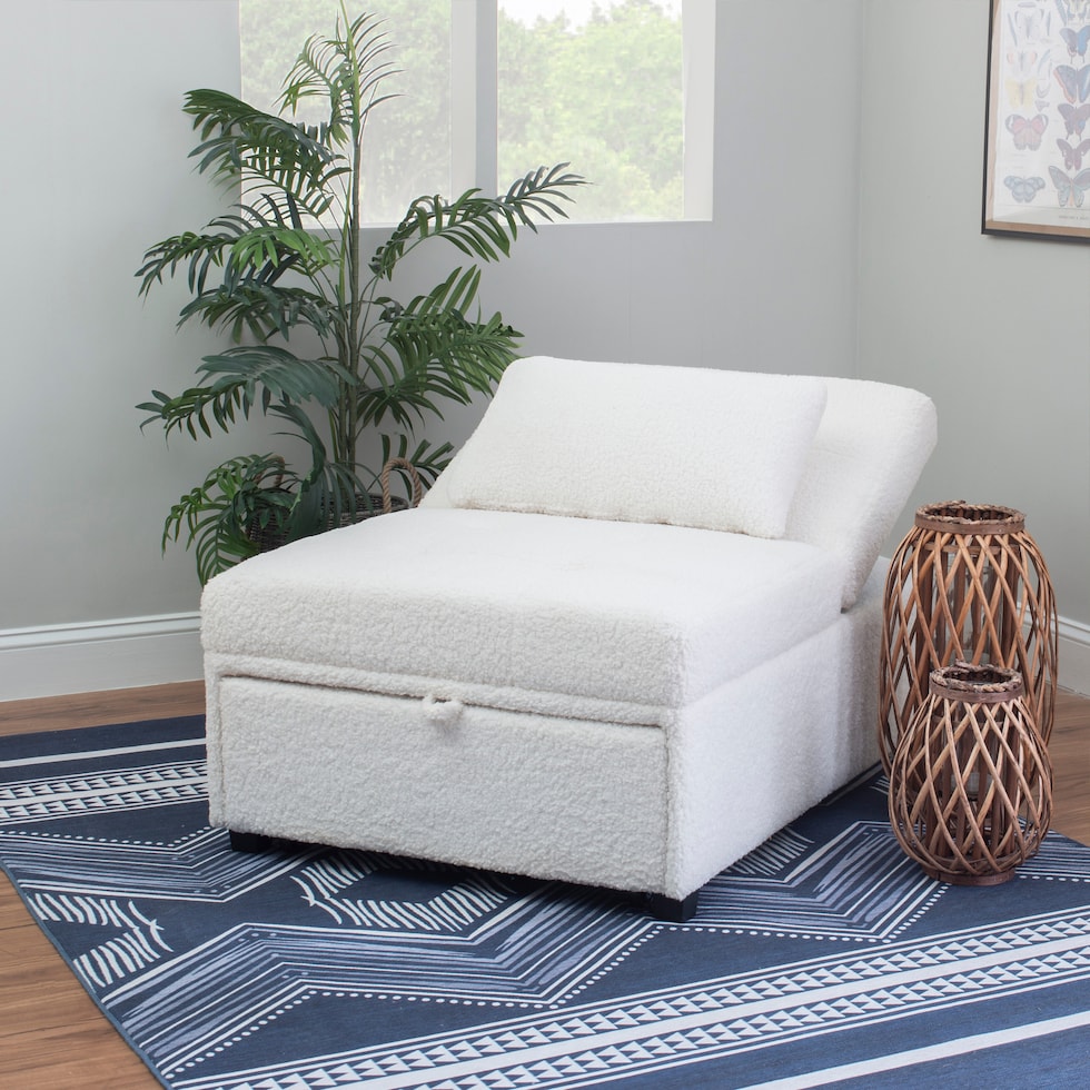 riley off white convertible chair   