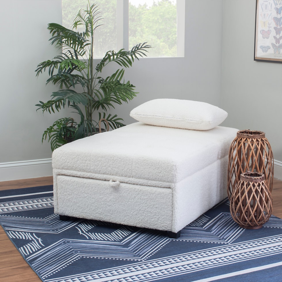 riley off white convertible chair   