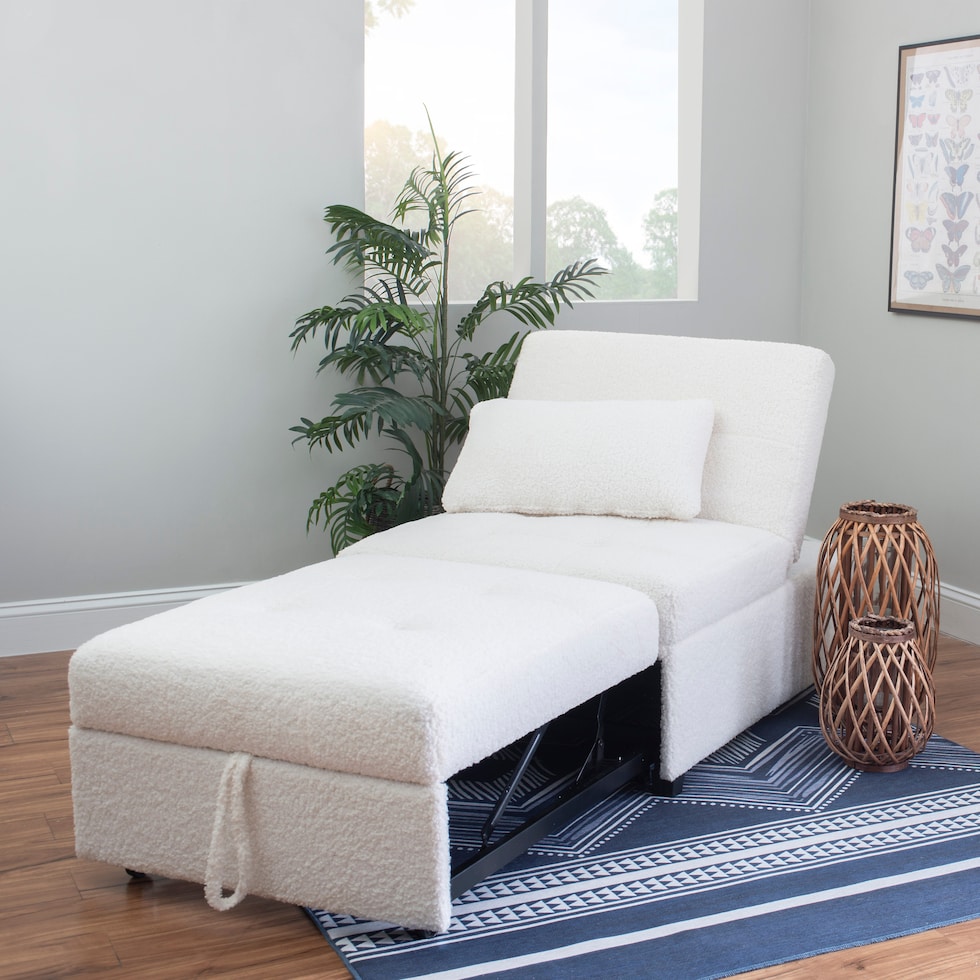 riley off white convertible chair   