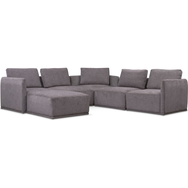 Living Room Furniture - Rio 6-Piece Sectional with 3 Corner Chairs