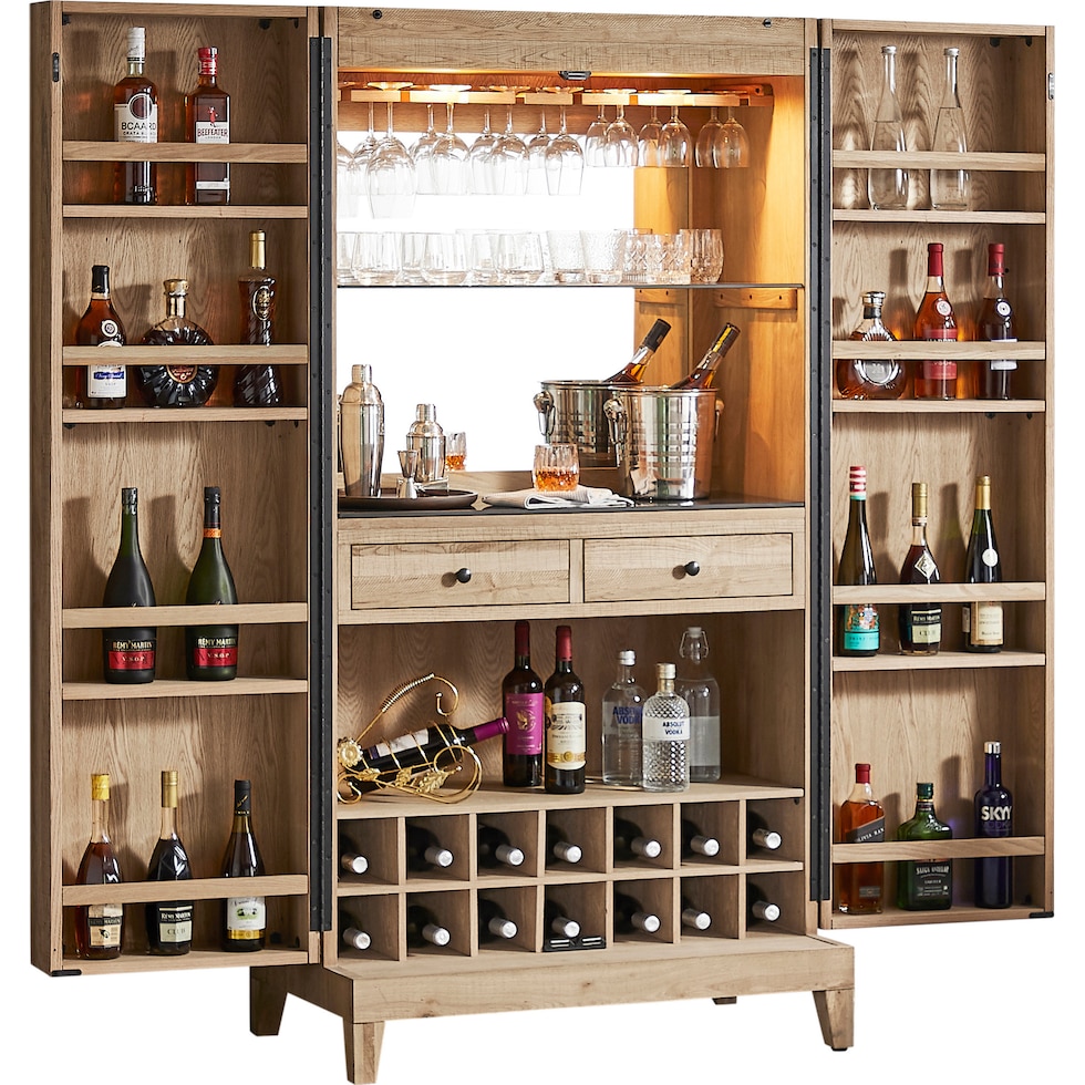 rittman light brown wine cabinet   