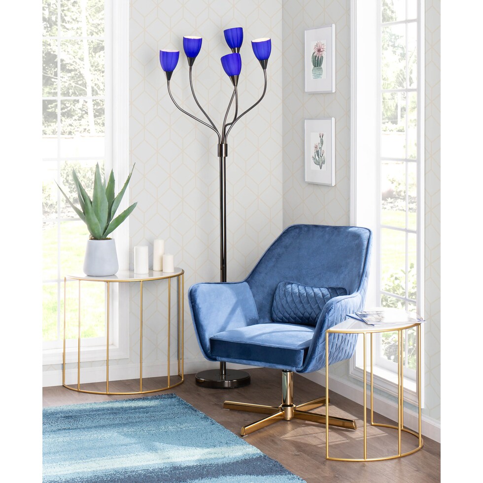 rivera black blue floor lamp   