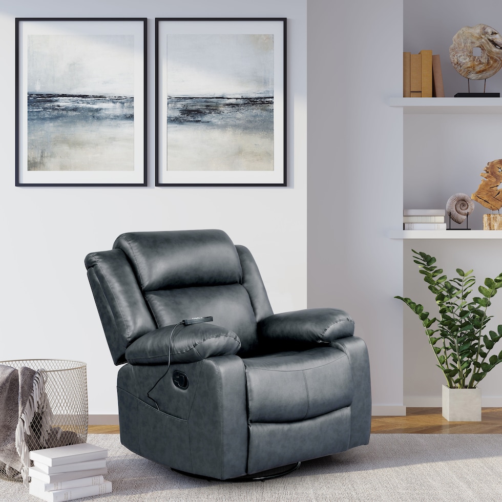 rivera gray manual recliner   