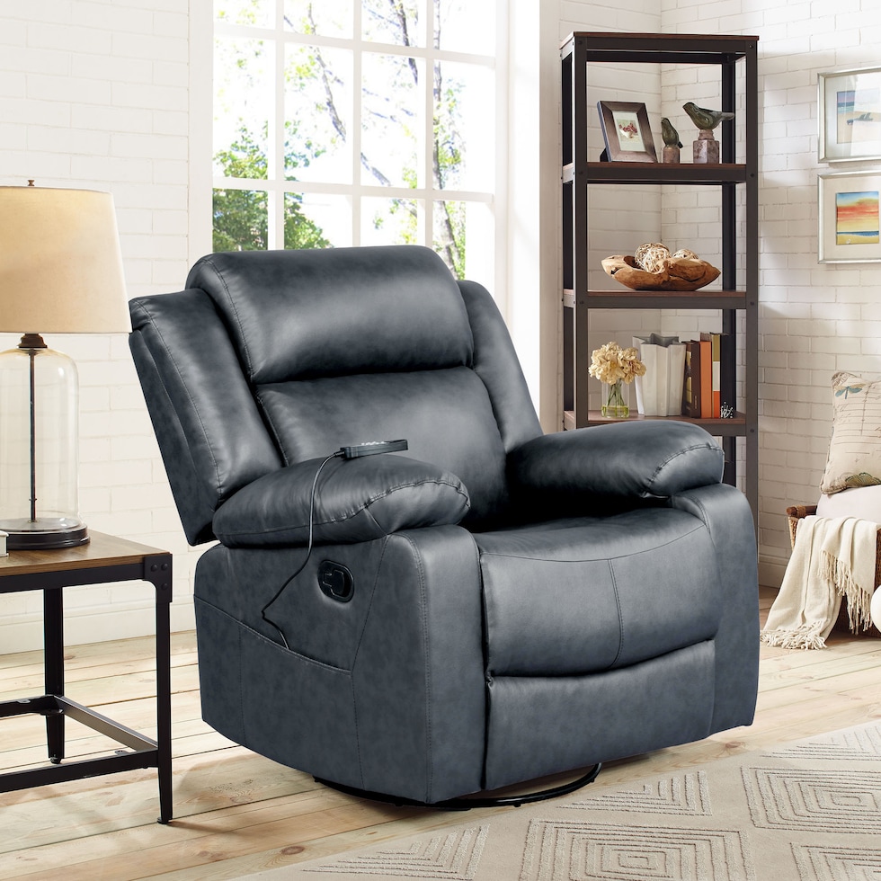 rivera gray manual recliner   