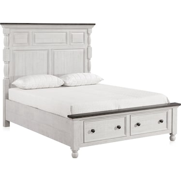 Riverview 5-Piece Queen Storage Bedroom Set with Dresser and Mirror - White