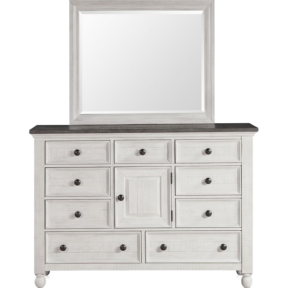 riverview white dresser and mirror   