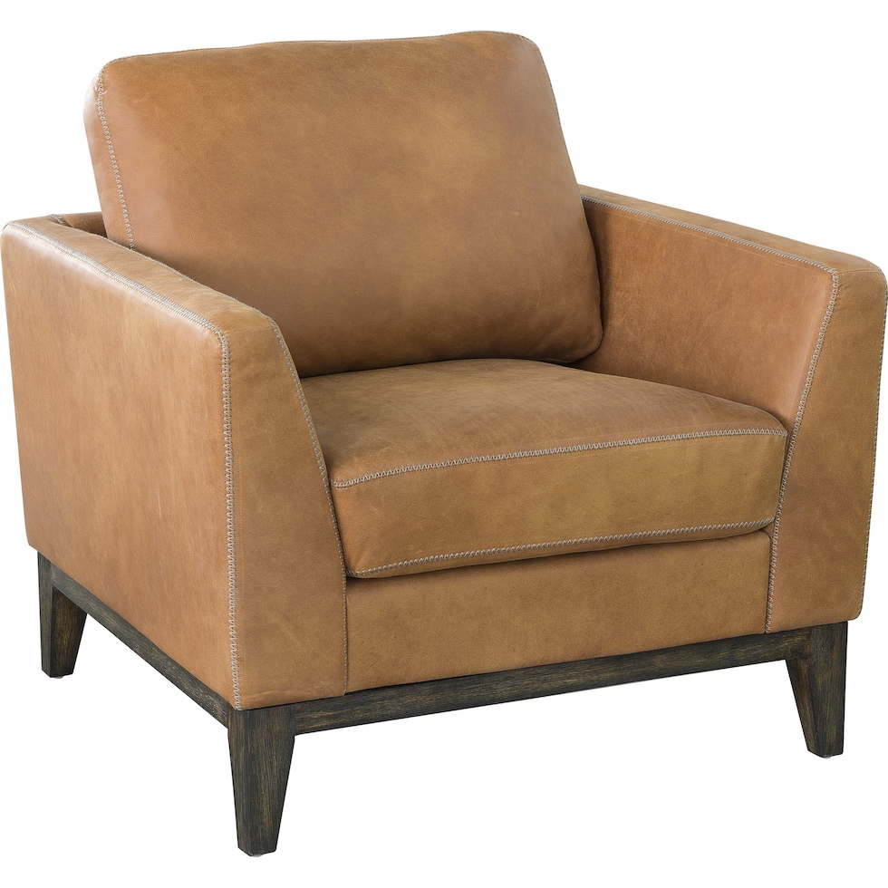 riveter light brown accent chair   
