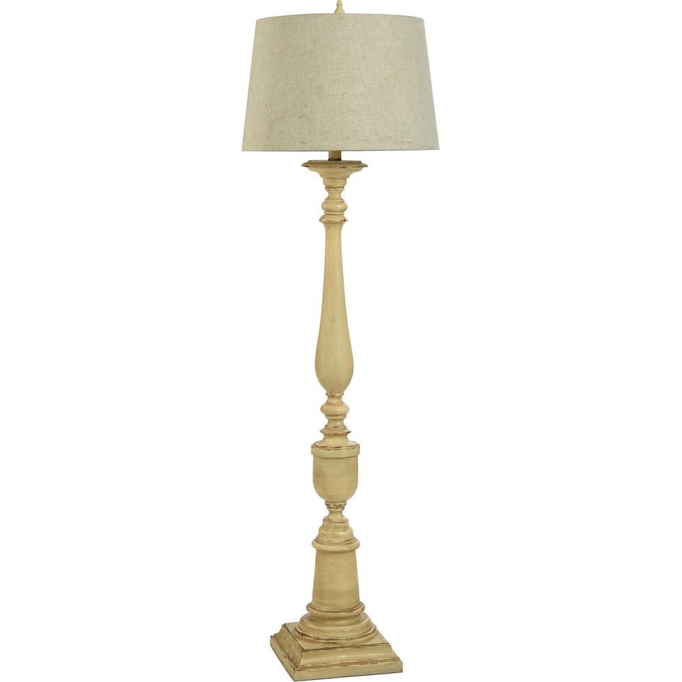 roanoke beige floor lamp   