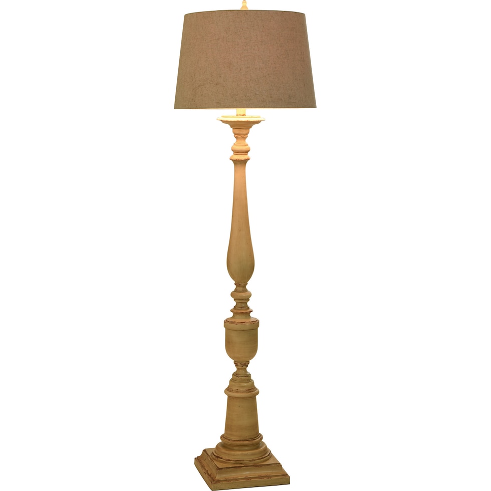 roanoke beige floor lamp   