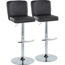robby black vegan leather chrome bar stool   