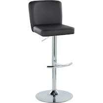 robby black vegan leather chrome bar stool   