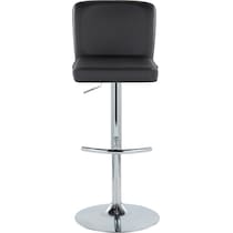 robby black vegan leather chrome bar stool   