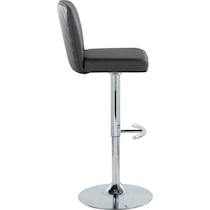robby black vegan leather chrome bar stool   