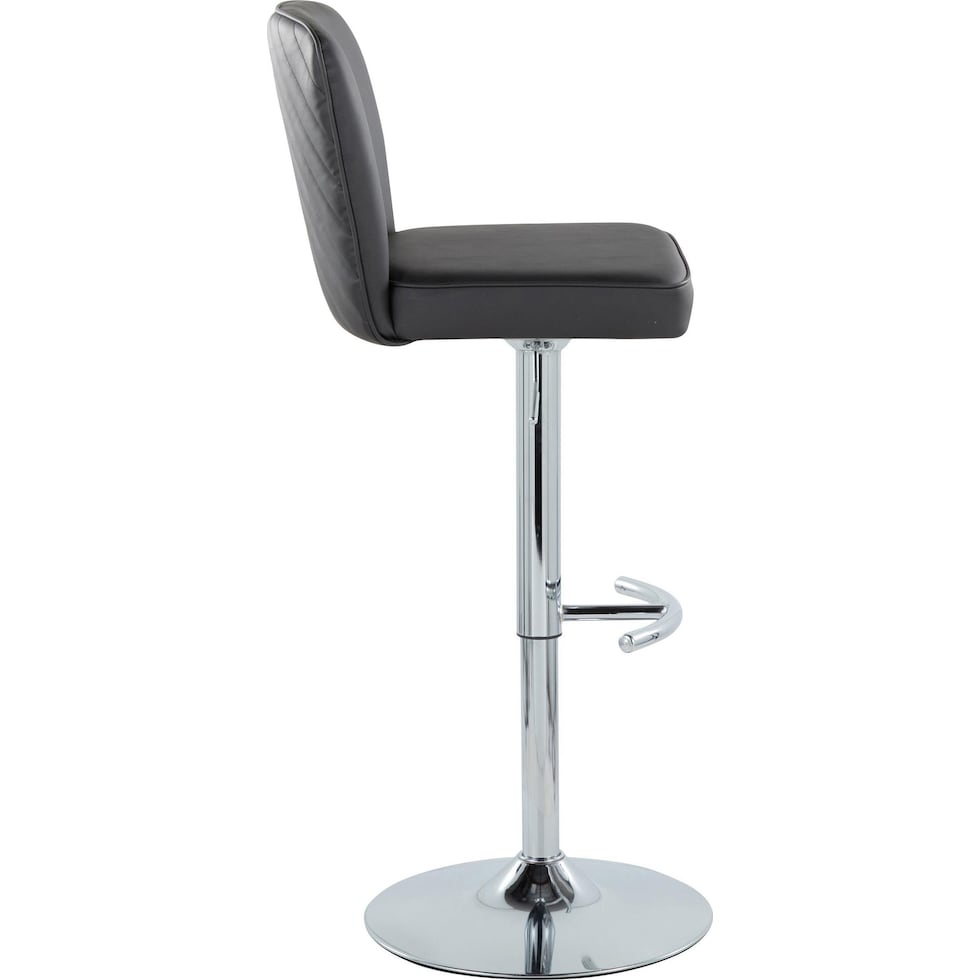 robby black vegan leather chrome bar stool   