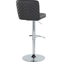 robby black vegan leather chrome bar stool   