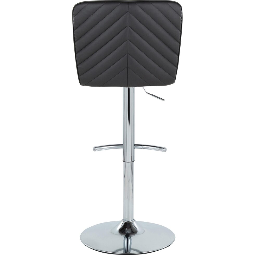 robby black vegan leather chrome bar stool   