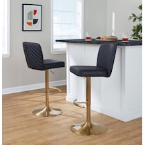 robby black vegan leather gold bar stool   