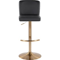 robby black vegan leather gold bar stool   