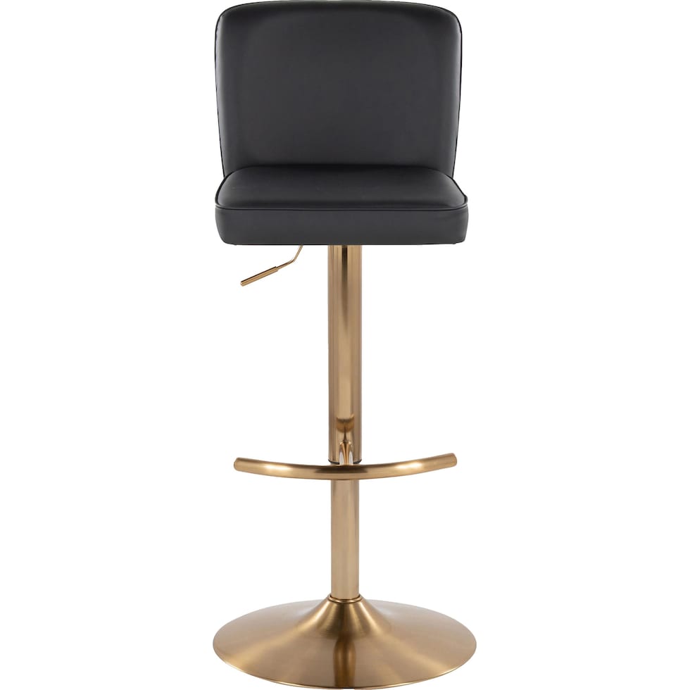 robby black vegan leather gold bar stool   
