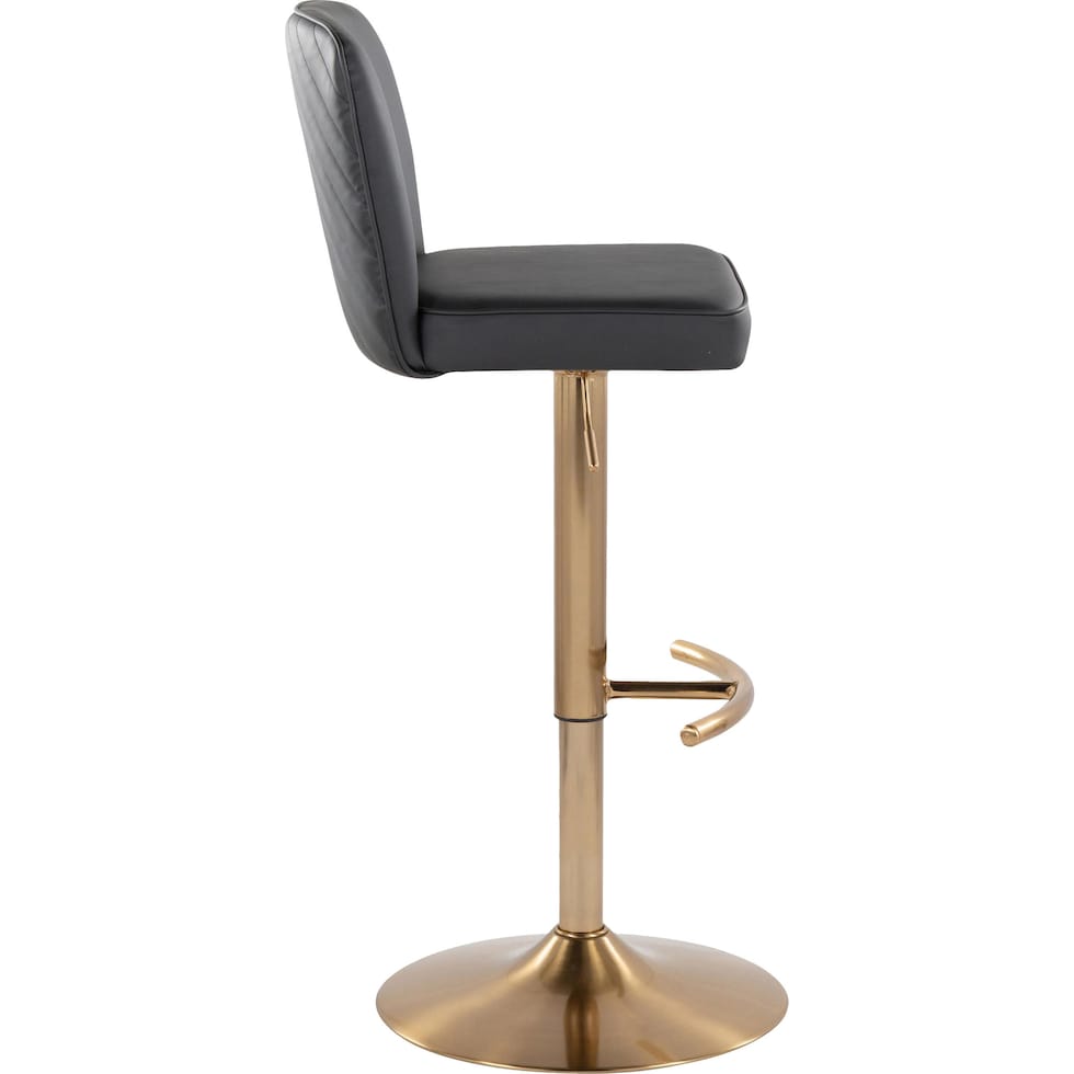 robby black vegan leather gold bar stool   