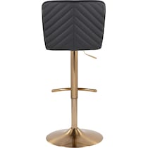 robby black vegan leather gold bar stool   