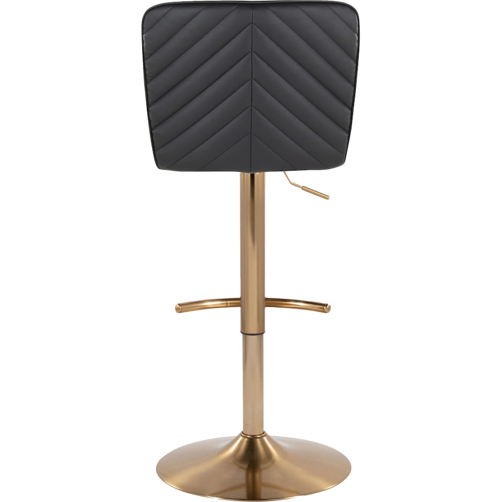 robby black vegan leather gold bar stool   