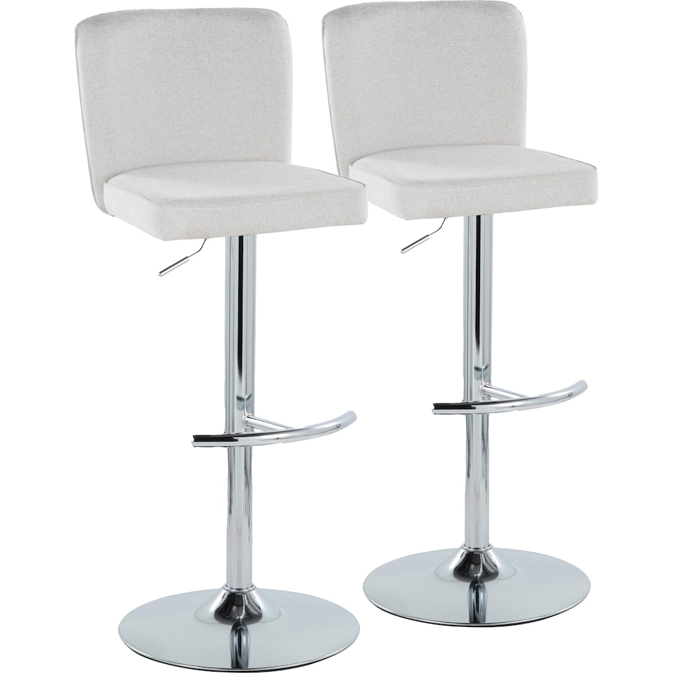 robby white chrome bar stool   