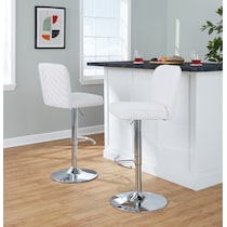 robby white chrome bar stool   