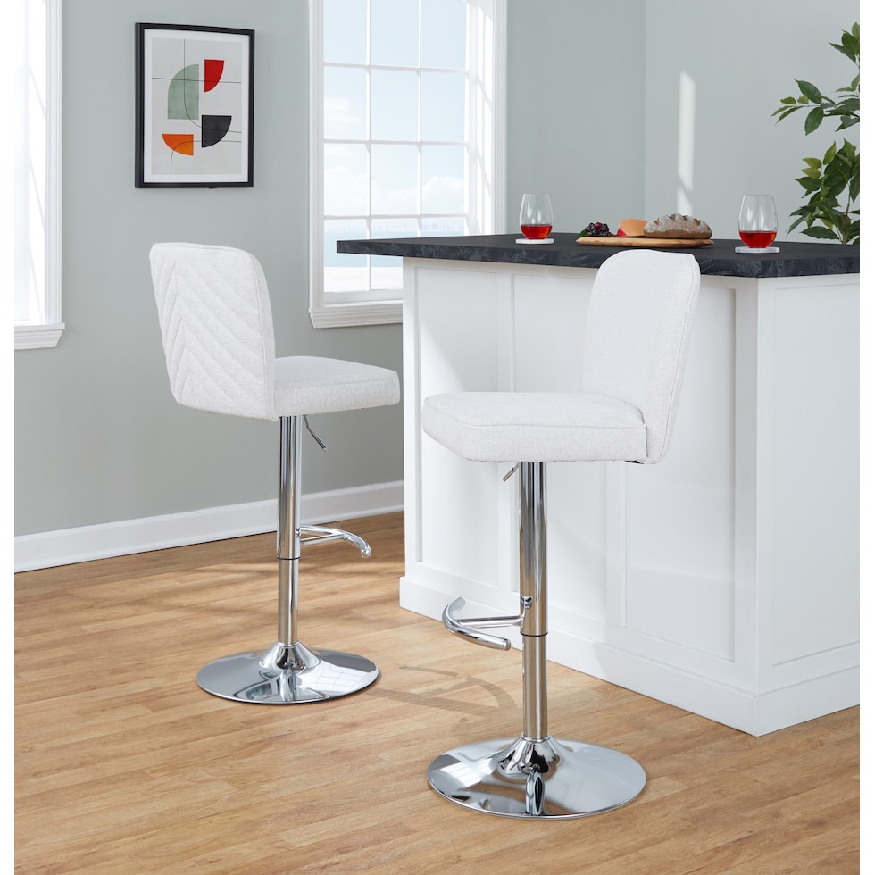 robby white chrome bar stool   