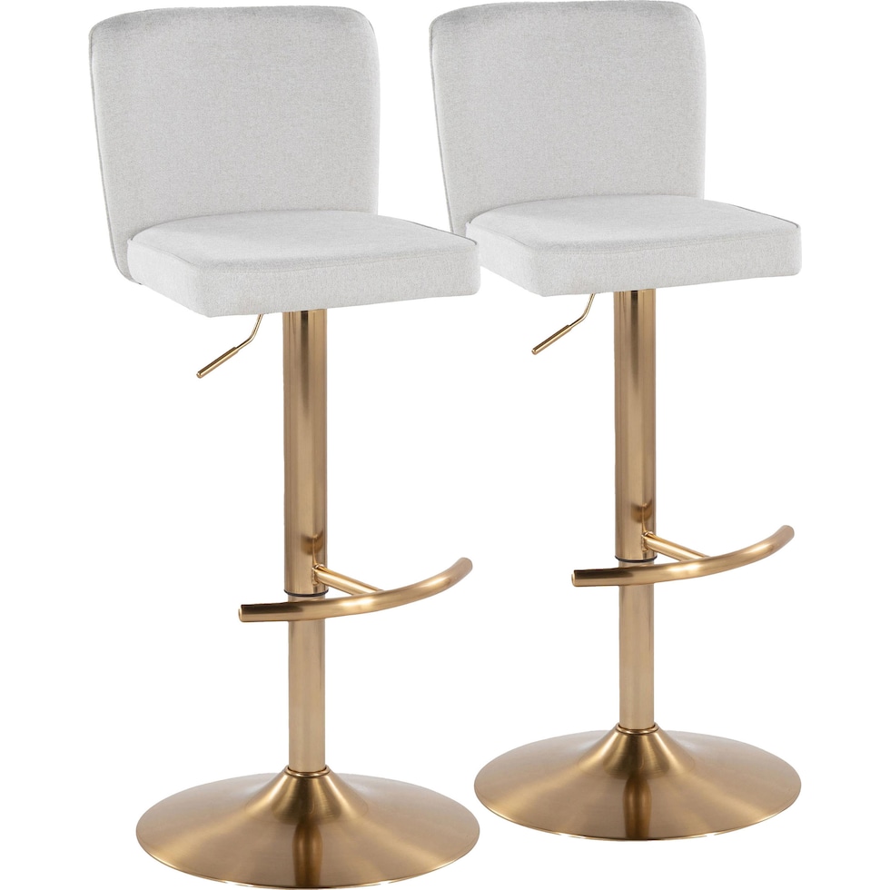 robby white gold bar stool   