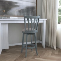 roberta blue white gray bar stool   