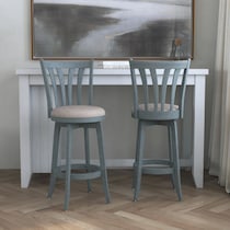 roberta blue white gray bar stool   