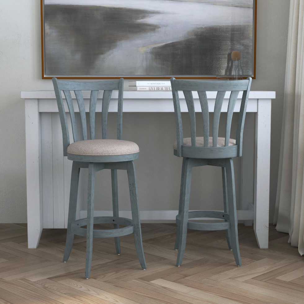 roberta blue white gray bar stool   