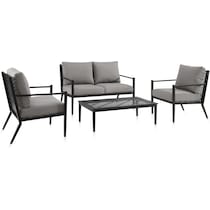 rockaway black outdoor loveseat set   