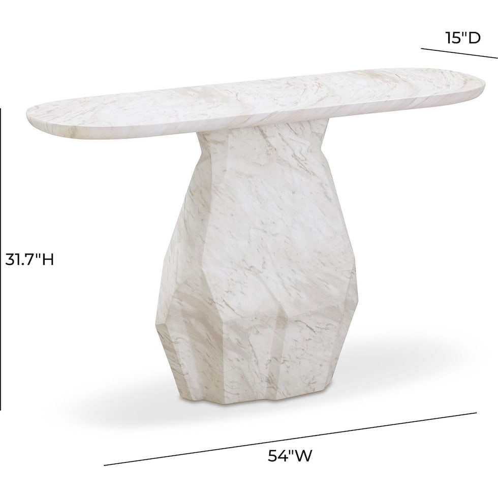 rockport white console table   