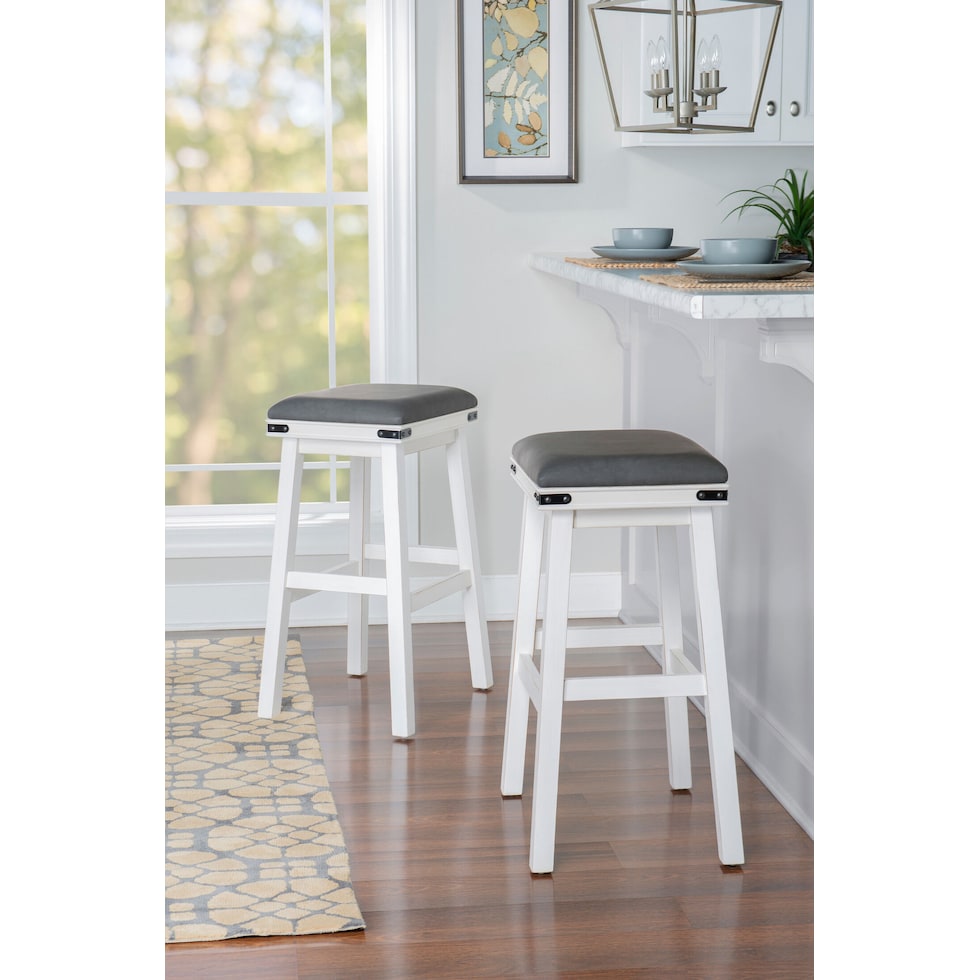 rodney white bar stool   